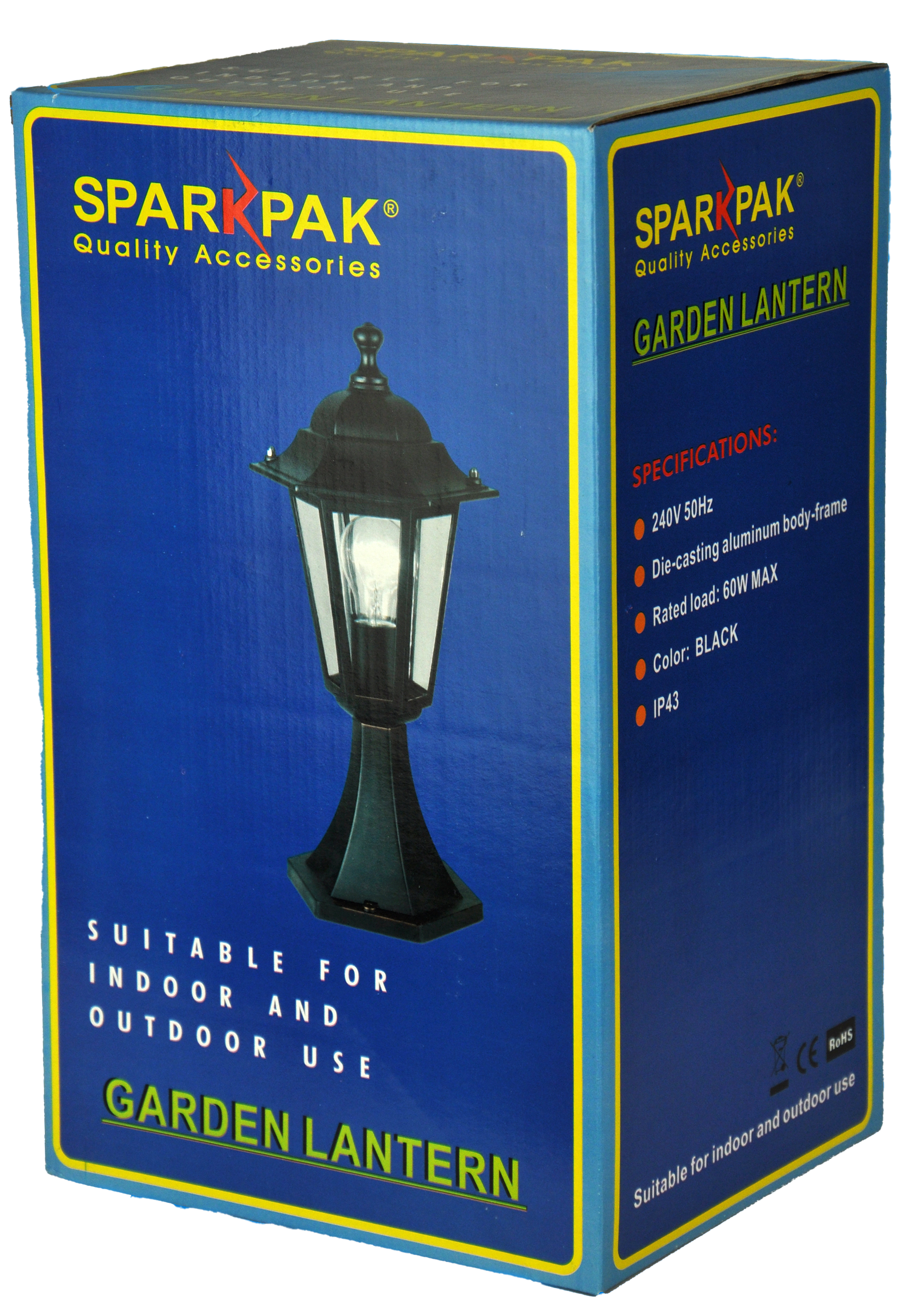 6 PANEL POST LANTERN BLACK